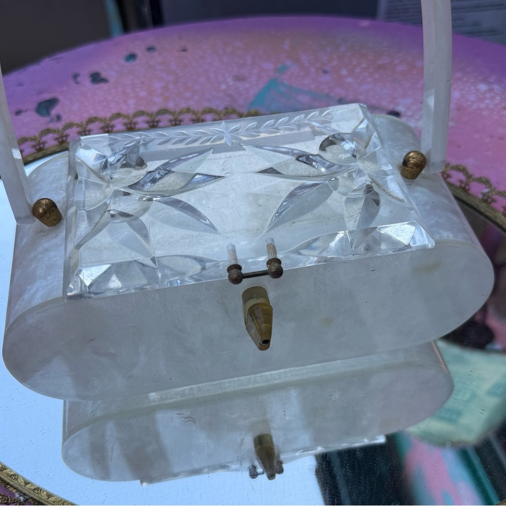 Rialto White Acrylic Clutch